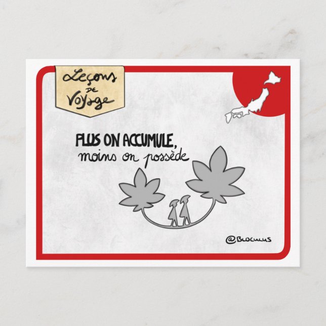 Postale Carte Leçons de voyage : Minimalisme japonais (Devant)