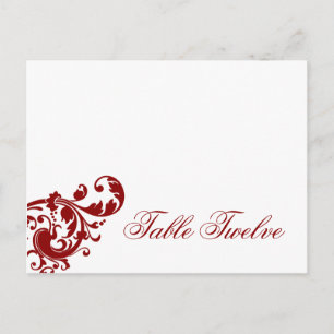 Postale Carte Lieu Écrite Crimson Rouge Floral Filigree