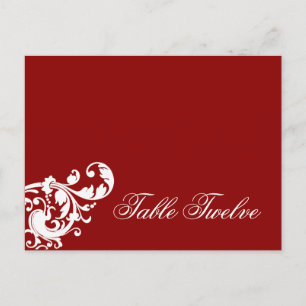 Postale Carte Lieu Écrite Crimson Rouge Floral Filigree
