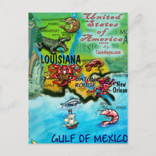 Postale Carte Louisiana USA