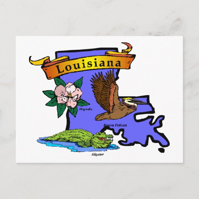 Postale Carte Louisiane (Devant)