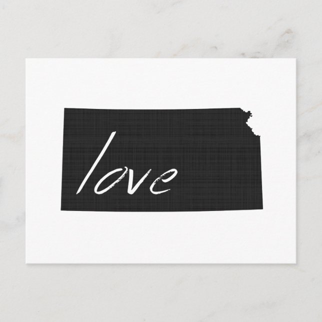 Postale Carte Love Kansas Formé Antique Black Chalkboard (Devant)
