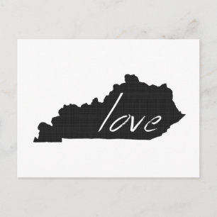 Postale Carte Love Kentucky Formé Antique Black Chalkboard