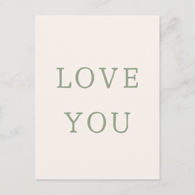 Postale Carte Love You. (Devant)