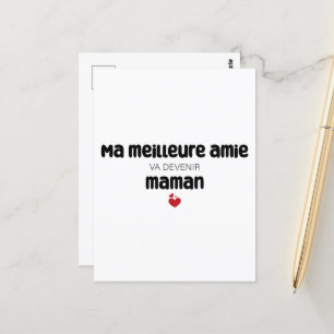 Postale Carte "Ma meilleure amie va devenir maman"
