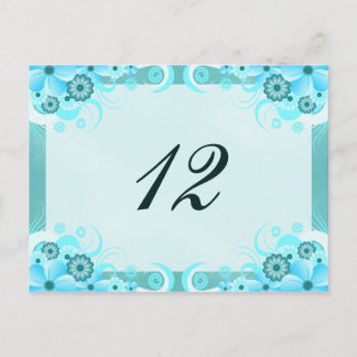 Postale Carte Mariage Aqua Blue Hibiscus