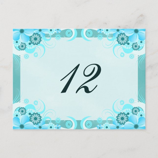 Postale Carte Mariage Aqua Blue Hibiscus (Devant)