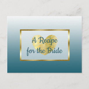 Postale Carte mariage Bleu Ardoise et Beurre Or Recette