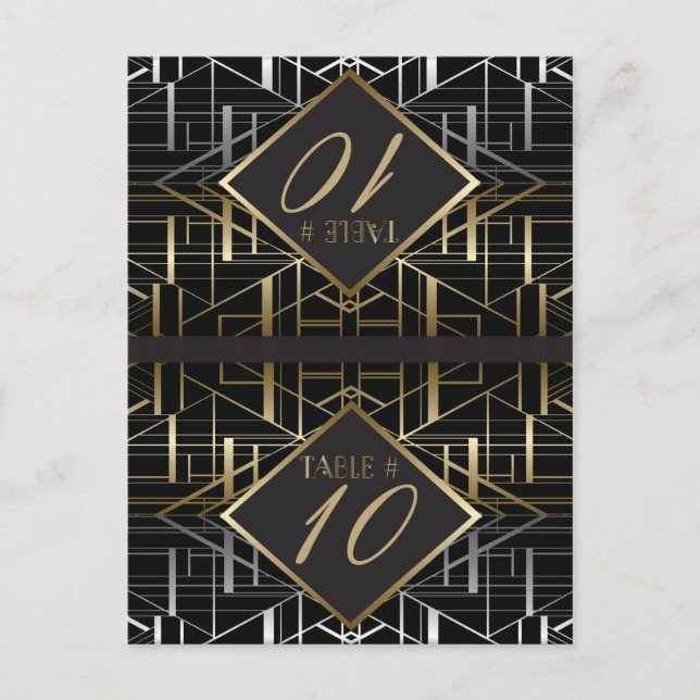Postale Carte Mariage classique Gatsby Deco (Devant)
