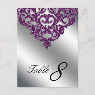 Postale Carte mariage damassé Parties scintillant Table Pu