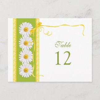 Postale Carte Mariage de la marguerite jaune vert