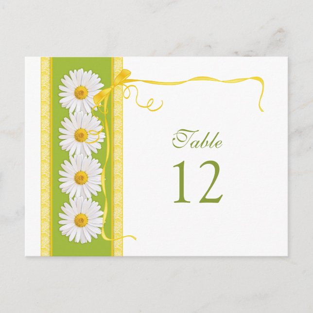 Postale Carte Mariage de la marguerite jaune vert (Devant)