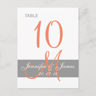 Postale Carte Mariage de monographie de corail gris