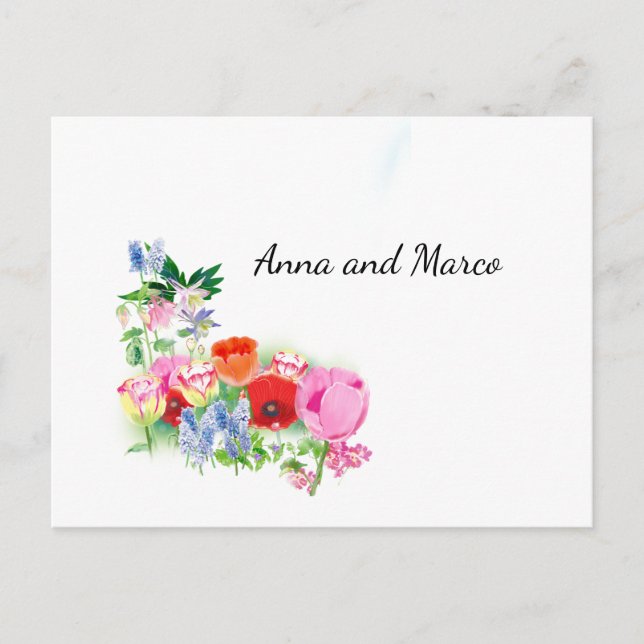 Postale Carte mariage floral (Devant)