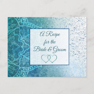 Postale Carte mariage Mandala bleu turquoise Recette