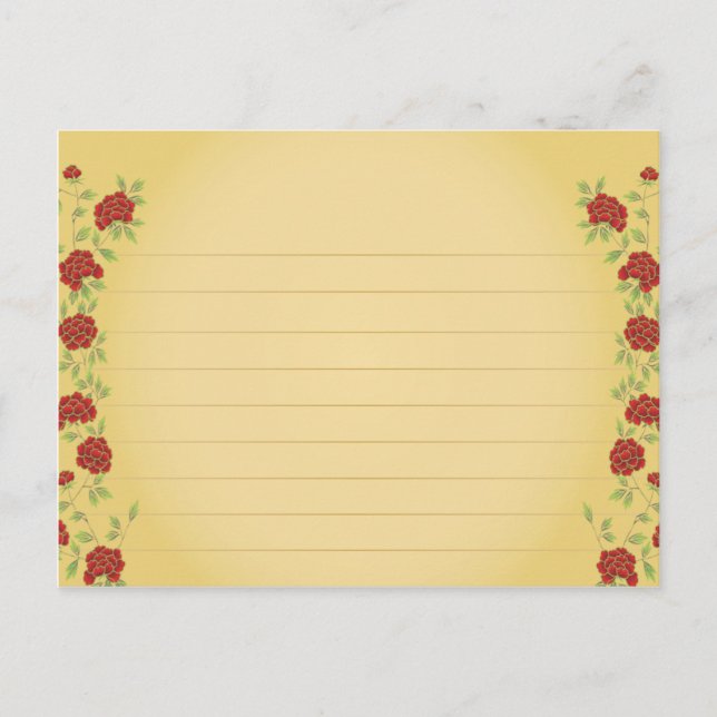 Postale Carte mariage Recette Roses anciens (Devant)