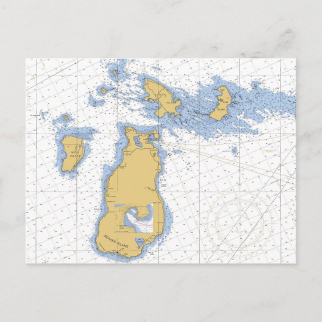 Postale Carte marine de Beaver Island, MI (Devant)