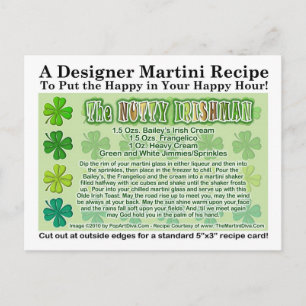 Postale Carte Martini Nutty Irishman St. Patrick