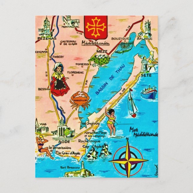 Postale Carte méditerranéenne française (Devant)