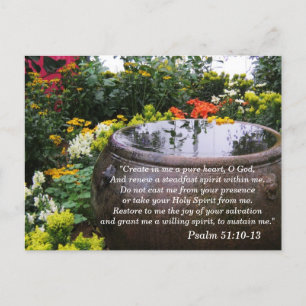 Postale Carte mémoire Psalm 51 10-13 Ecriture