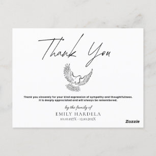 Postale Carte Mémorial Simple Minimaliste Élégante