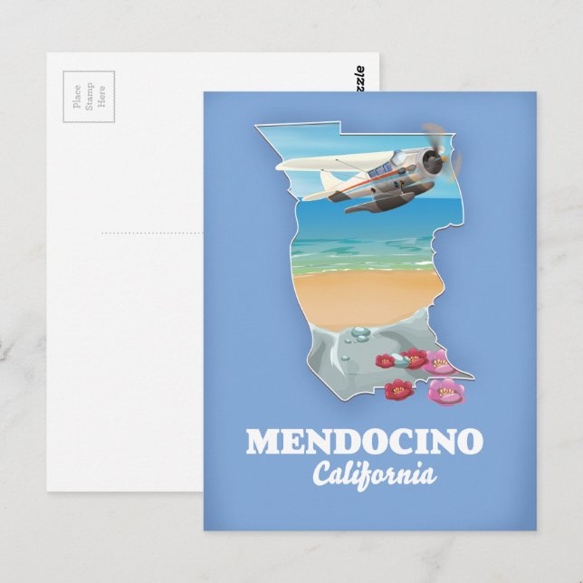 Postale Carte Mendocino California (Devant / Derrière)