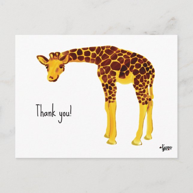 Postale Carte Merci Giraffe (Devant)