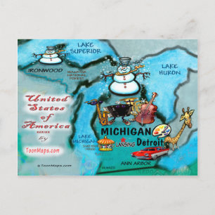 Postale Carte Michigan USA