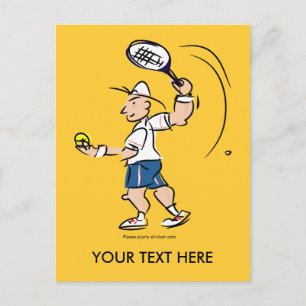 Postale Carte mignonne pour les joueurs de tennis