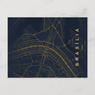 Postale Carte minimale de Brasilia Brésil