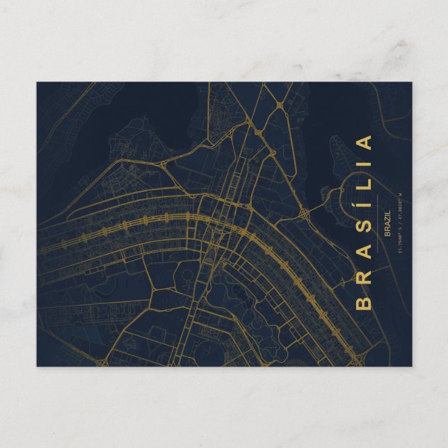 Postale Carte minimale de Brasilia Brésil (Devant)