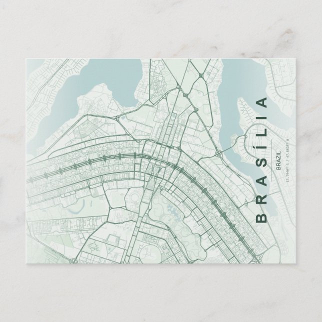 Postale Carte minimale de Brasilia Brésil (Devant)