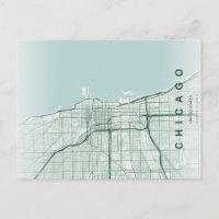 Carte minimale de la ville de Chicago sur carte po