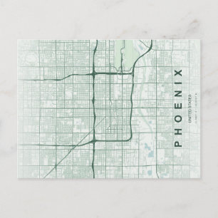 Postale Carte minimale de la ville de Phoenix sur carte po