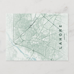 Postale Carte minimale de Lahore Pakistan