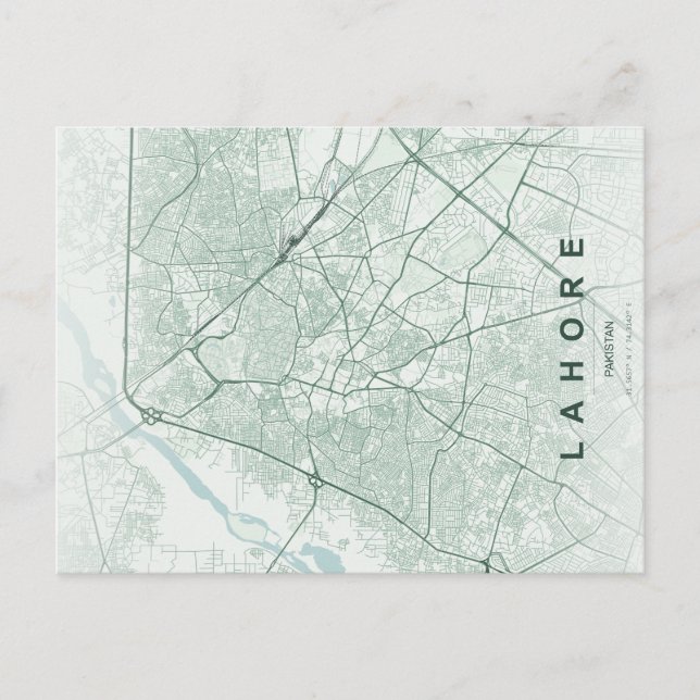 Postale Carte minimale de Lahore Pakistan (Devant)