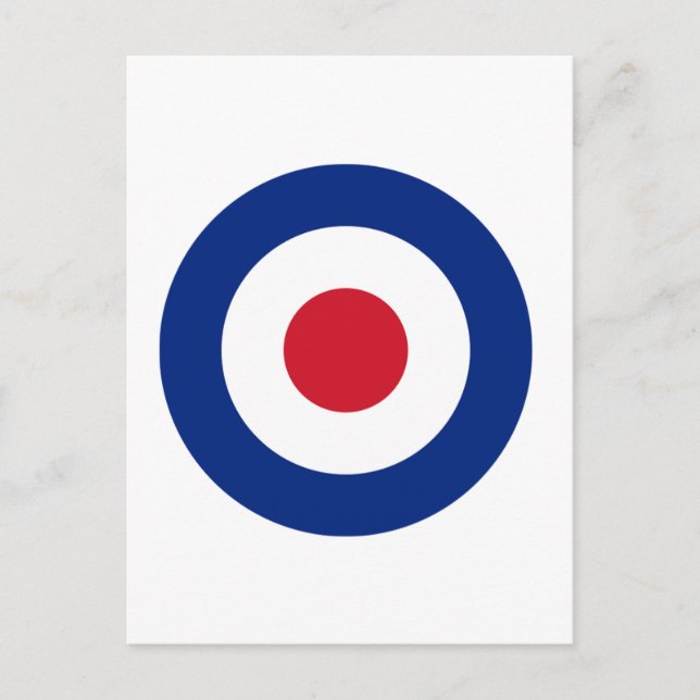 Postale Carte MOD bleu rouge et blanc | Cadeaux MOD (Devant)