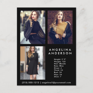 Postale Carte modèle Actor 3 photo Comp noir - Carte posta