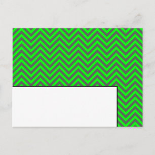 Postale Carte moderne Chevron Neon Green/Grey Writer
