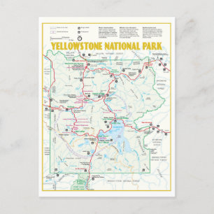 Postale Carte moderne du parc national de Yellowstone