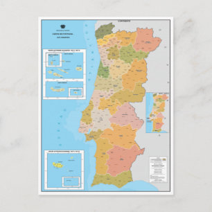 Postale Carte moderne du Portugal