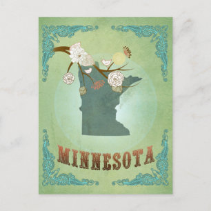 Postale Carte moderne vintage de l'État du Minnesota – Ver