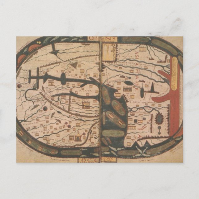 Postale Carte mondiale (Devant)