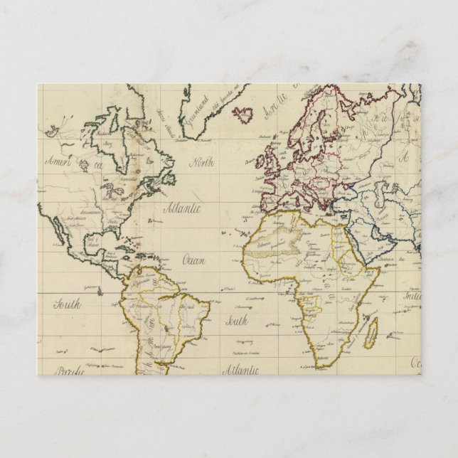 Postale Carte mondiale (Devant)