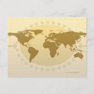 Postale Carte mondiale 5