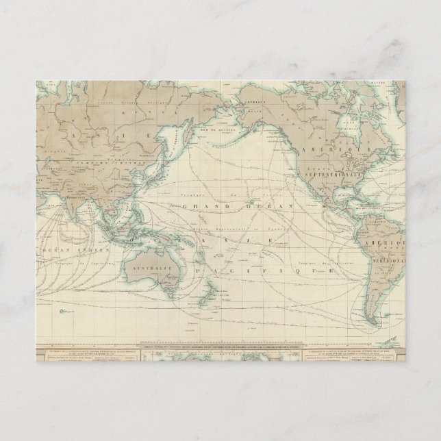 Postale Carte mondiale des canaux de navigation (Devant)