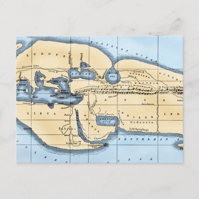 POSTALE CARTE MONDIALE : ERATOSTHENES (Devant)