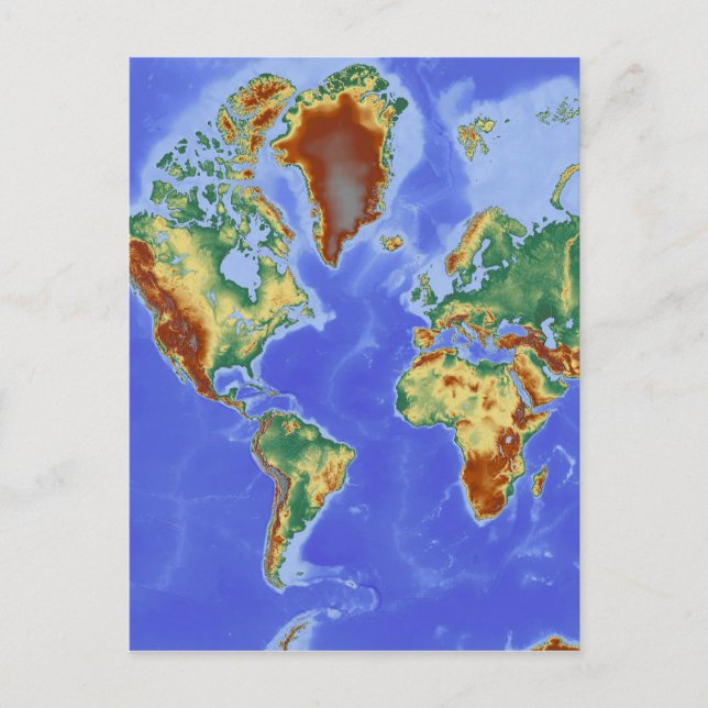 Postale Carte mondiale géographique internationale (Devant)
