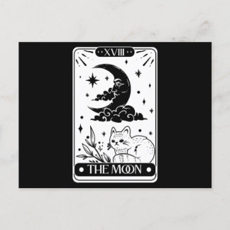Postale Carte Moon Tarot et chat mignon