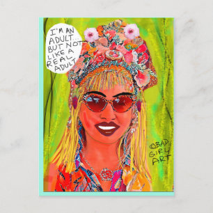 POSTALE CARTE MULTI-BUT PAR BAD GIRL ART